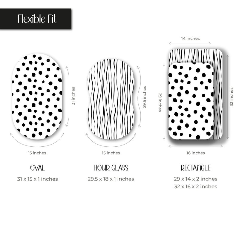 Ely's & Co. Bassinet Sheet Set 2 Pack 100% Jersey Cotton Black and White Abstract Stripes and Dots by Ely's & Co - Image 2